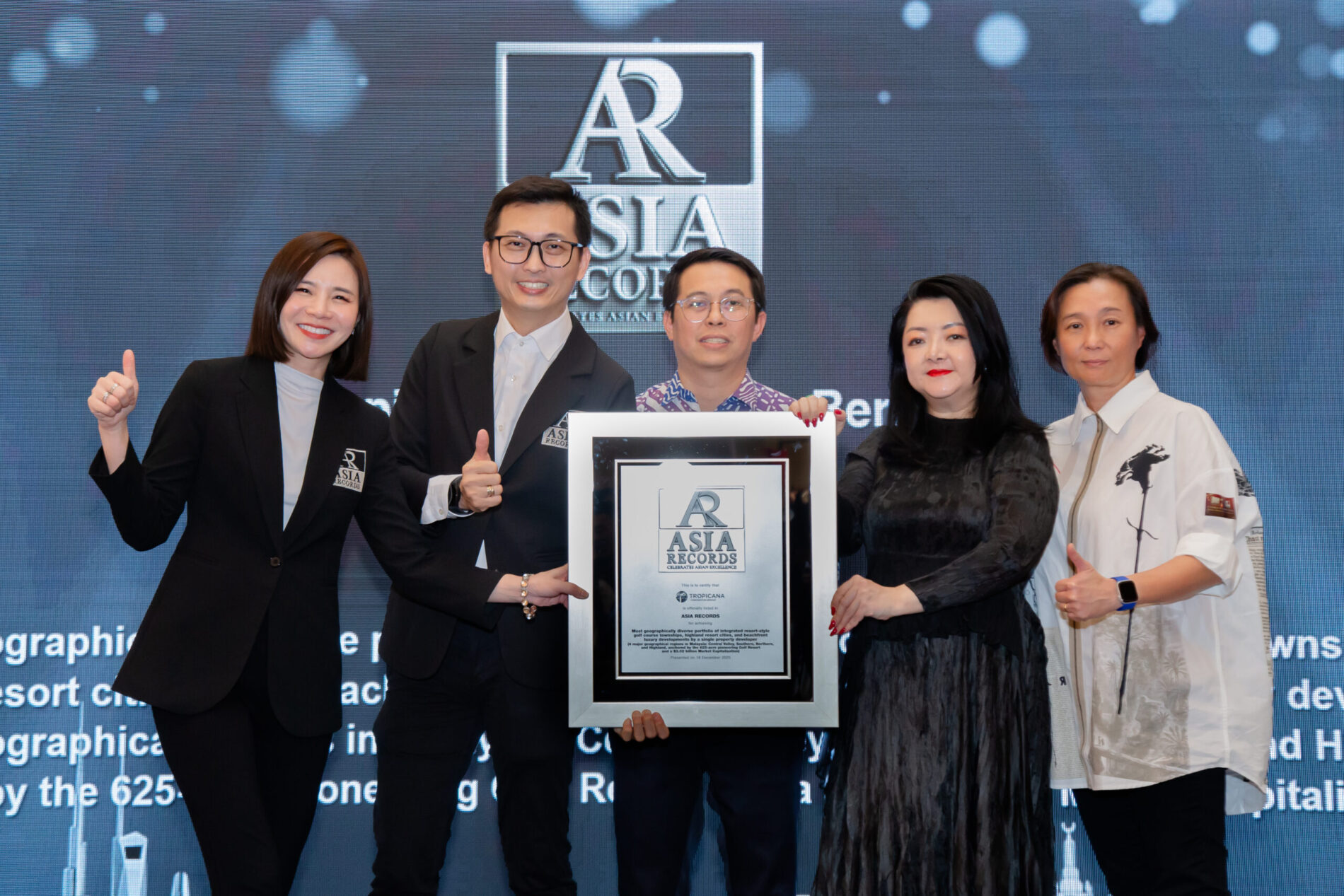 Tropicana Corporation Recognised by ASIA Records for Building Malaysia’s Most Geographically Diverse Integrated Resort-Style Development Portfolio