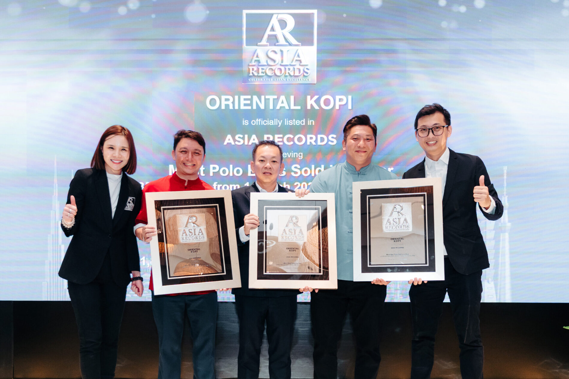 Oriental Kopi Recognised by ASIA Records for Achieving Nine High-Volume Culinary Sales Milestones